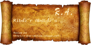 Ribár Abdiás névjegykártya